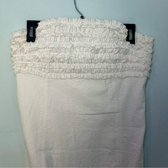 Lilly Pulitzer Resort White Lucky Seersucker Franco Strapless Mini Dress Size 8 - Picture 2 of 9